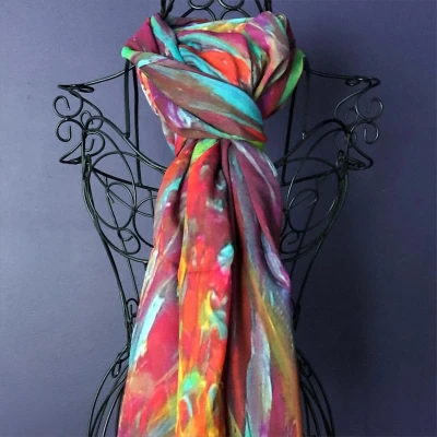 Multicoloured Modal Silk Scarf